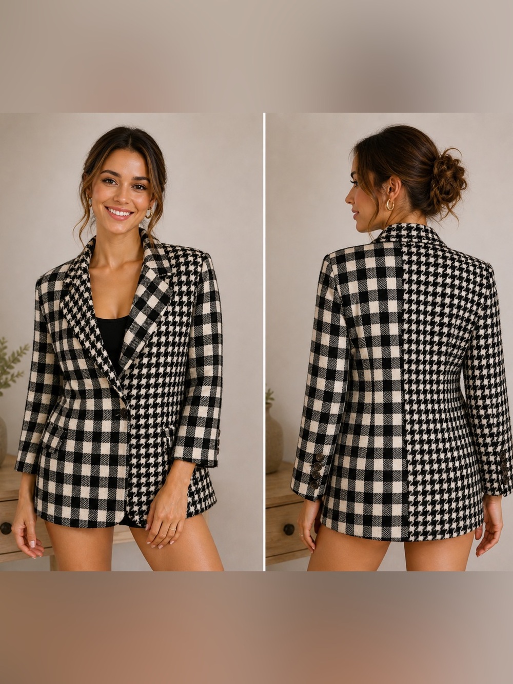 Women’s Shin Choi Coleridge Tweed Black & White Rare Blazer Size 10